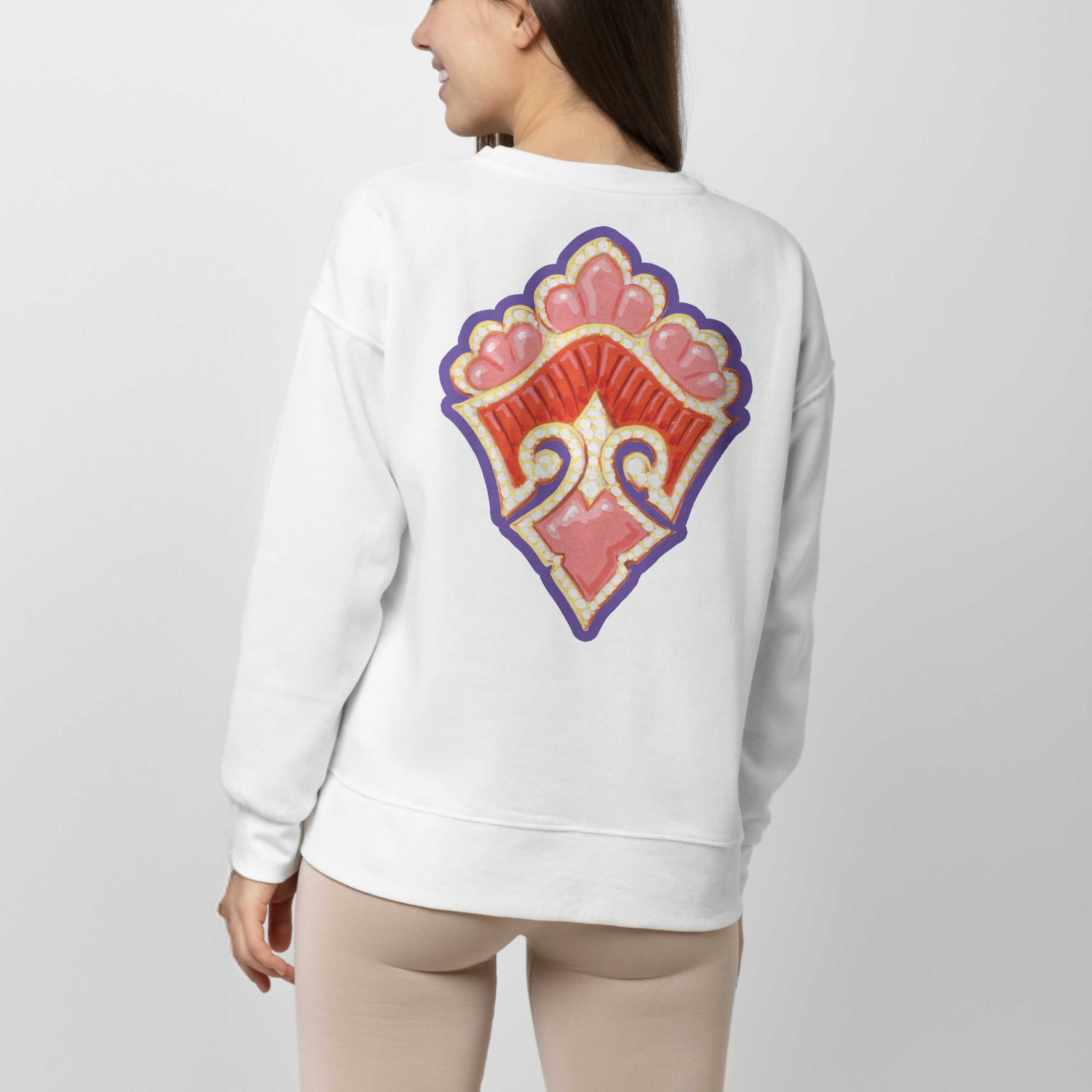 Felpa artistica gioiello rosso, ispirata ai Disegni del Museo Virtuale