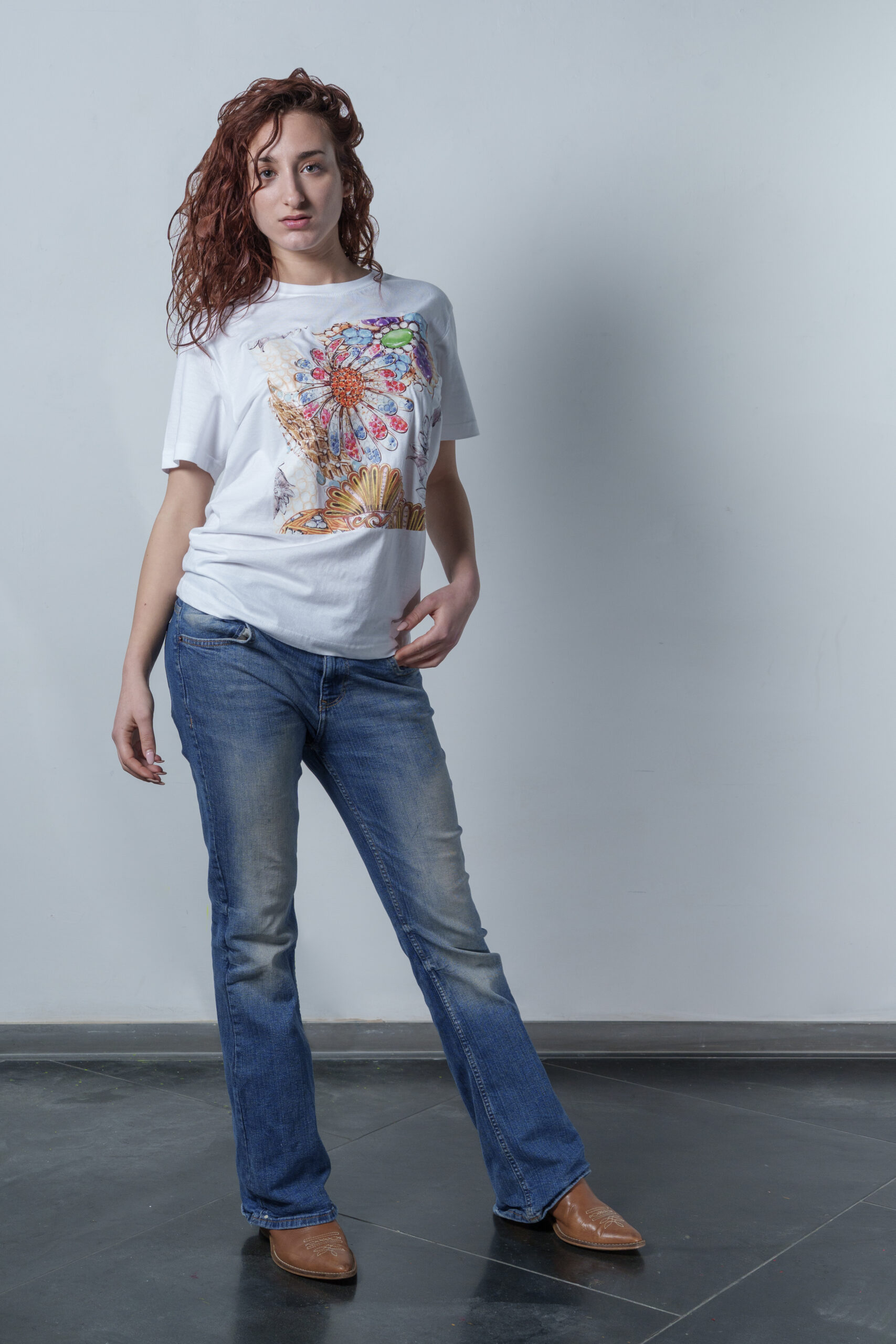 T-SHIRT bianca con stampa modello Jewellery Design